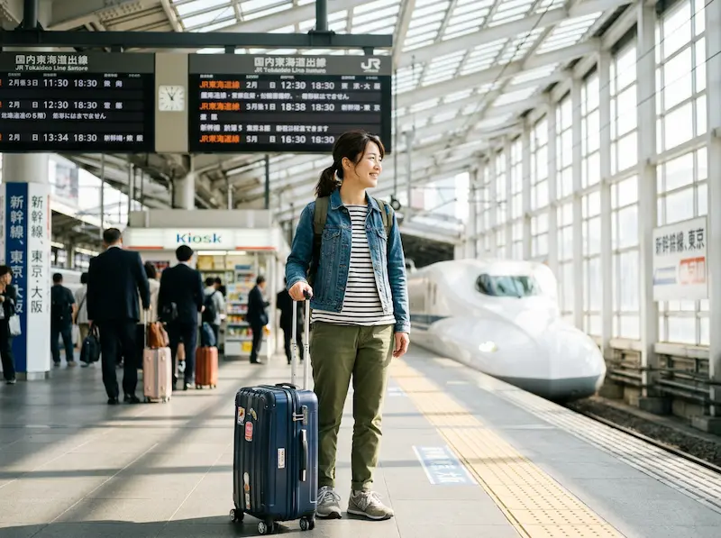 リフレッシュ休暇で旅行に出かける様子
